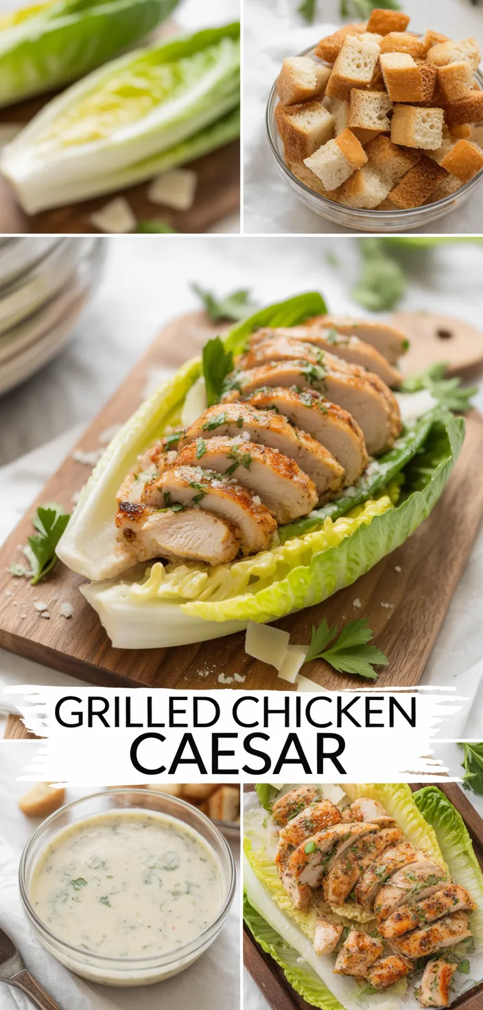 A photo of Easy Grilled Chicken Caesar Salad With Homemade Dressing Recipe