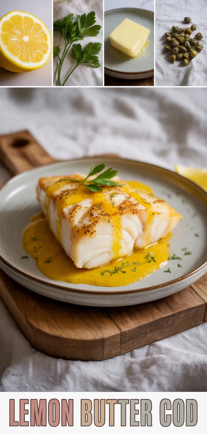 A photo of Pan Fried Cod With Lemon Butter Sauce Recipe