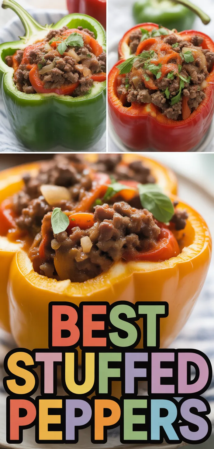A photo of The BEST Stuffed Peppers (Easy Dinner!) Recipe