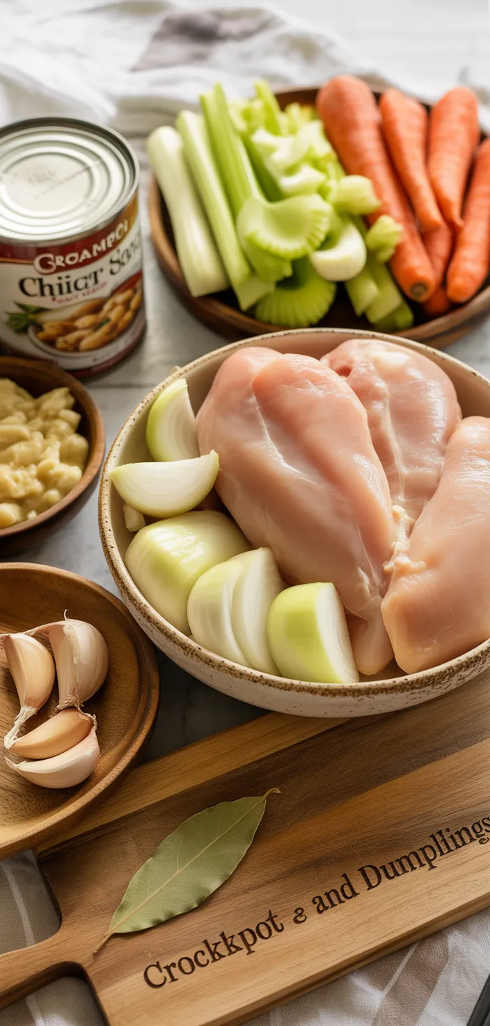 Ingredients photo for Crockpot Chicken And Dumplings Recipe