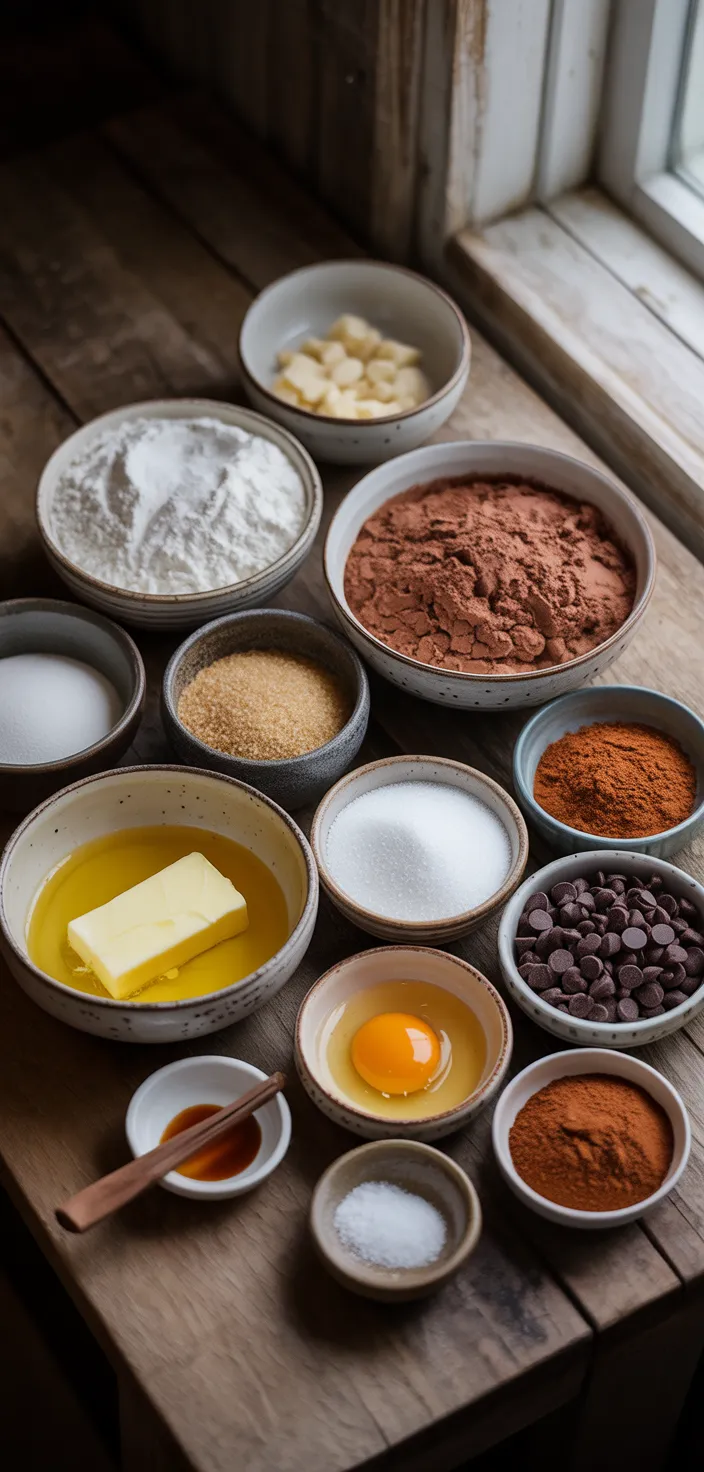 Ingredients photo for Easy Chocolate Chocolate Chip Cookies Recipe