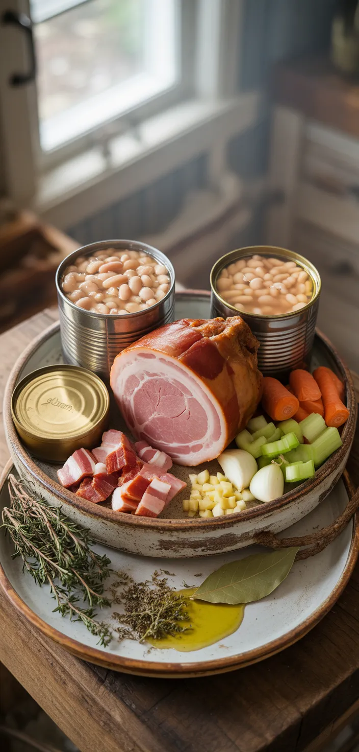 Ingredients photo for Easy Navy Bean Soup Recipe