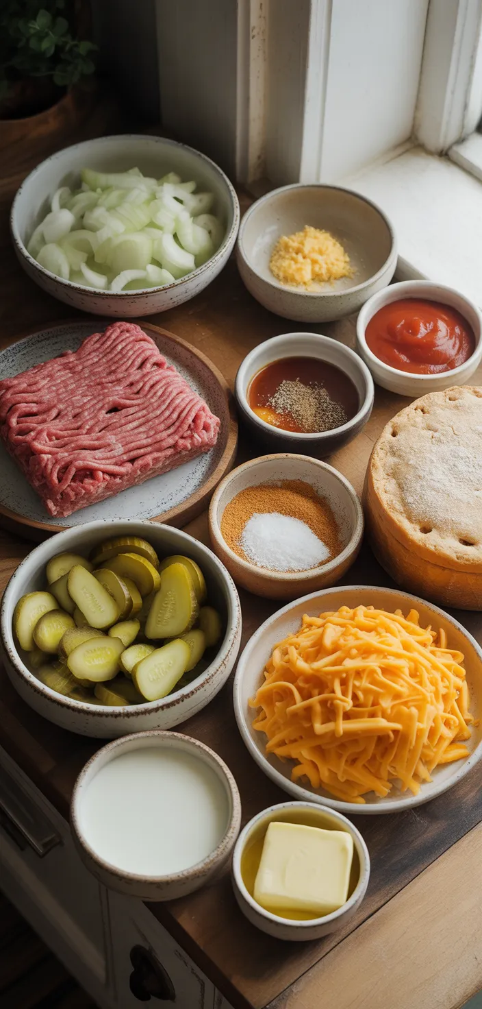 Ingredients photo for Impossible Cheeseburger Pie Recipe