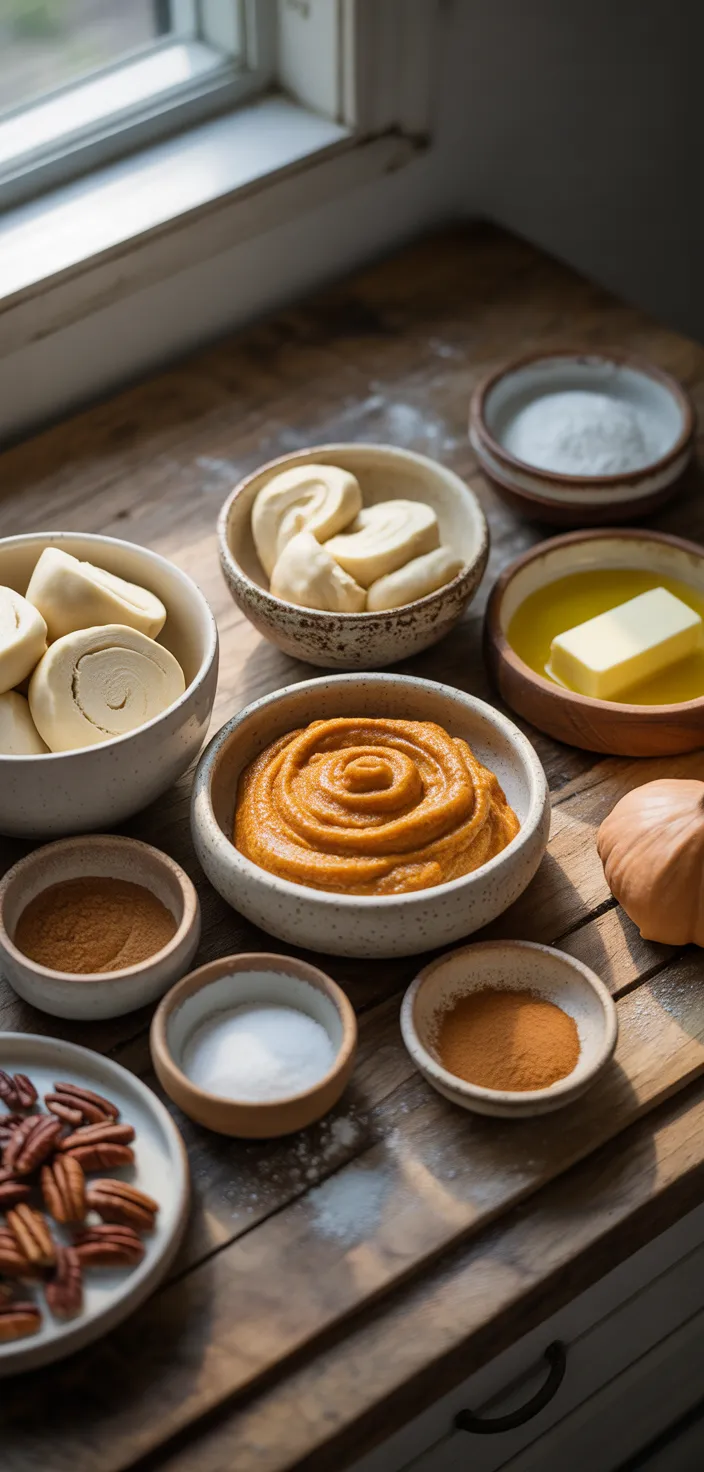 Ingredients photo for Pumpkin Cinnamon Rolls Recipe