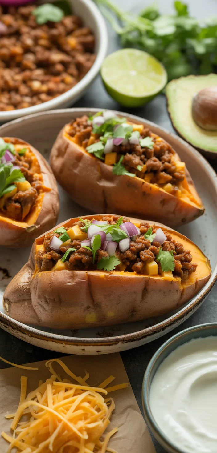 Ingredients photo for Taco Stuffed Sweet Potatoes Recipe
