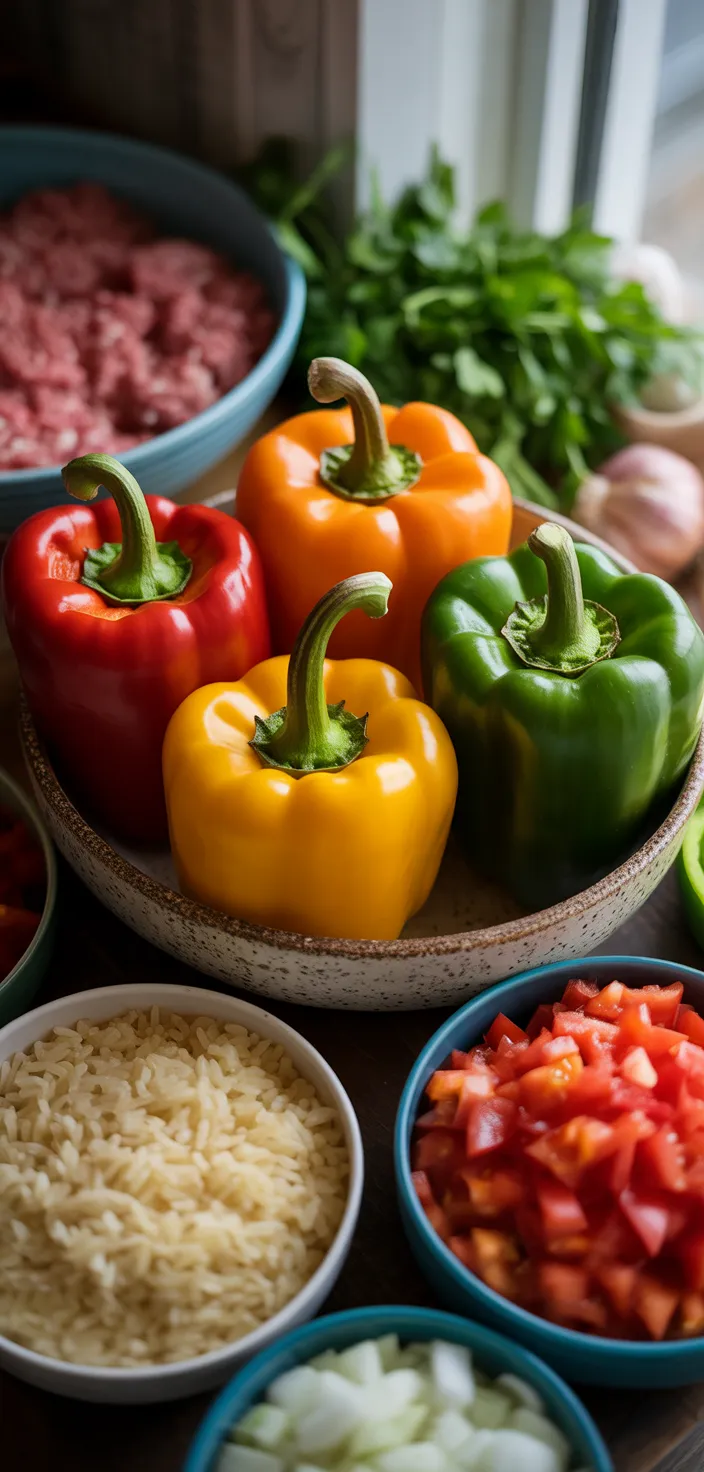 Ingredients photo for The BEST Stuffed Peppers (Easy Dinner!) Recipe