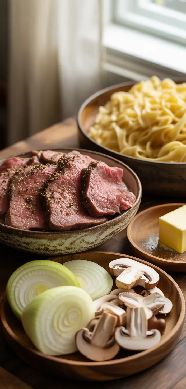 Ingredients photo for Beef Stroganoff Recipe