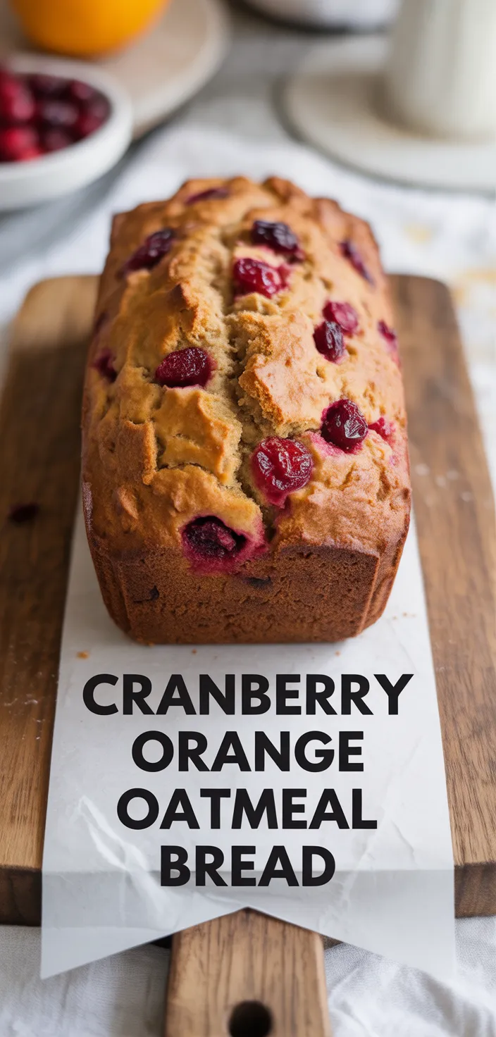 A photo of Cranberry Orange Oatmeal Bread Recipe