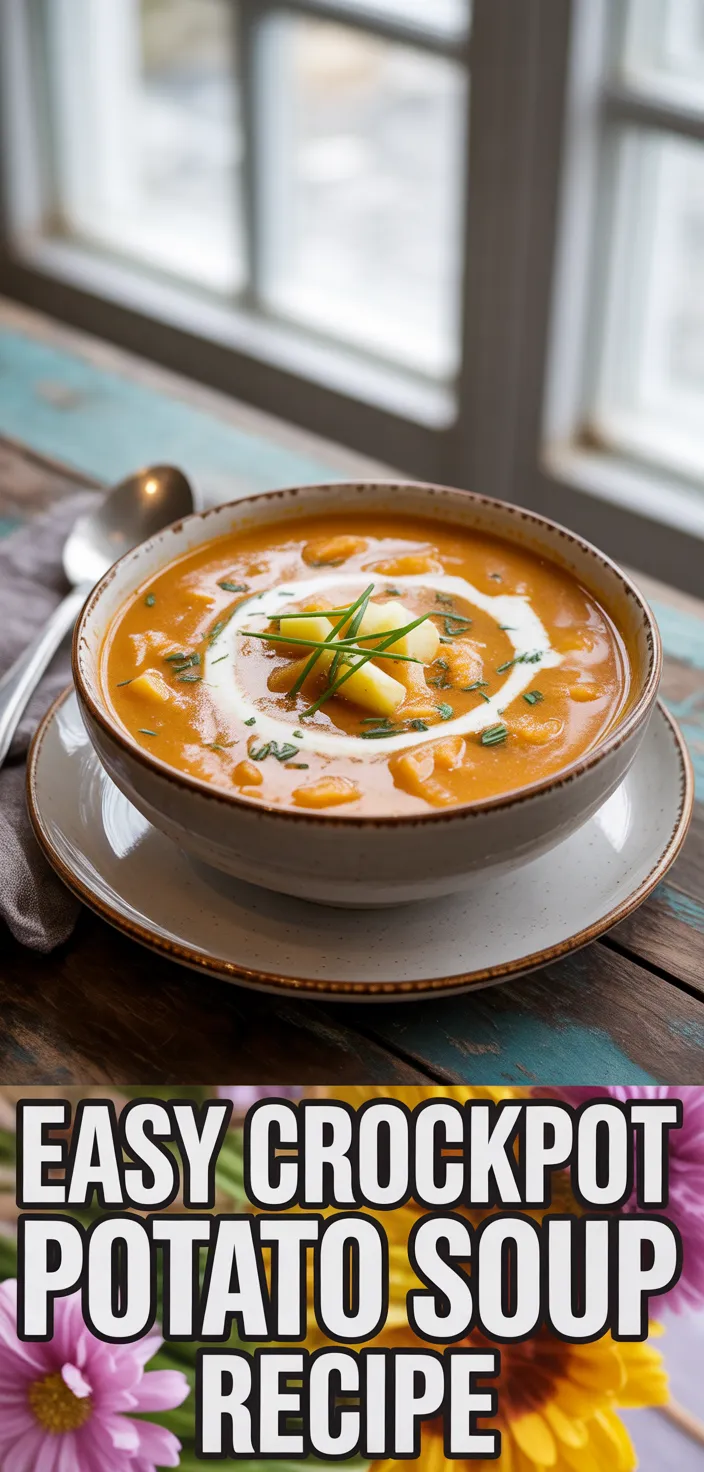 A photo of Easy Crockpot Potato Soup Recipe
