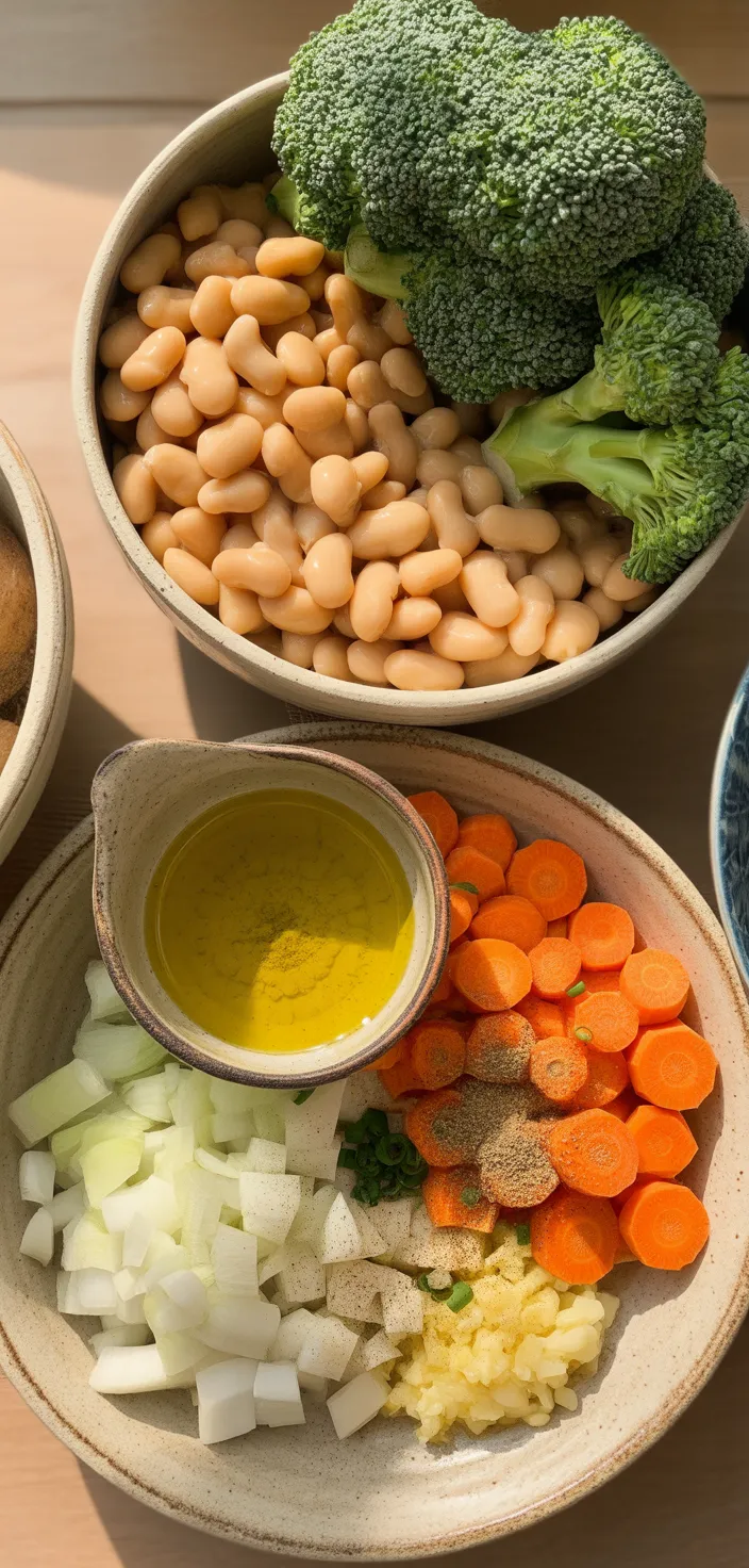 Ingredients photo for Healthy Broccoli Cheddar Soup Recipe
