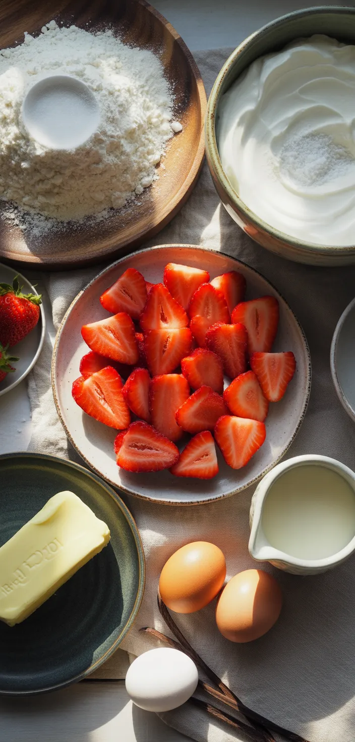 Ingredients photo for Strawberry Shortcake Cake Recipe