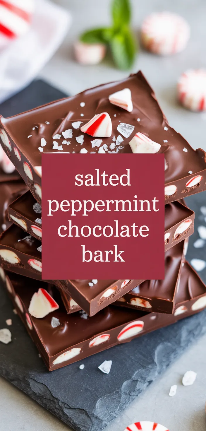 A photo of Salted Peppermint Chocolate Bark Recipe