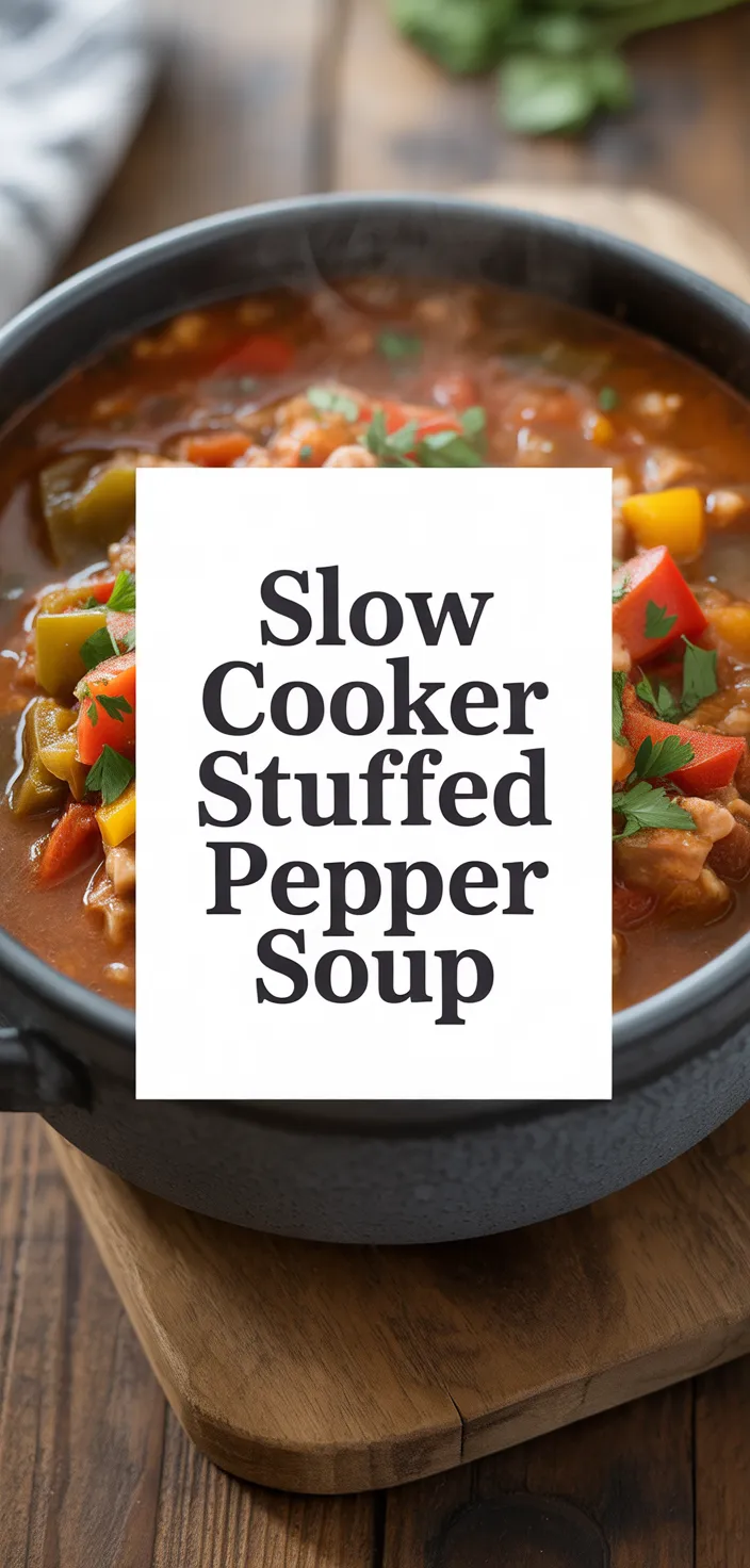 A photo of Slow Cooker Stuffed Pepper Soup Recipe