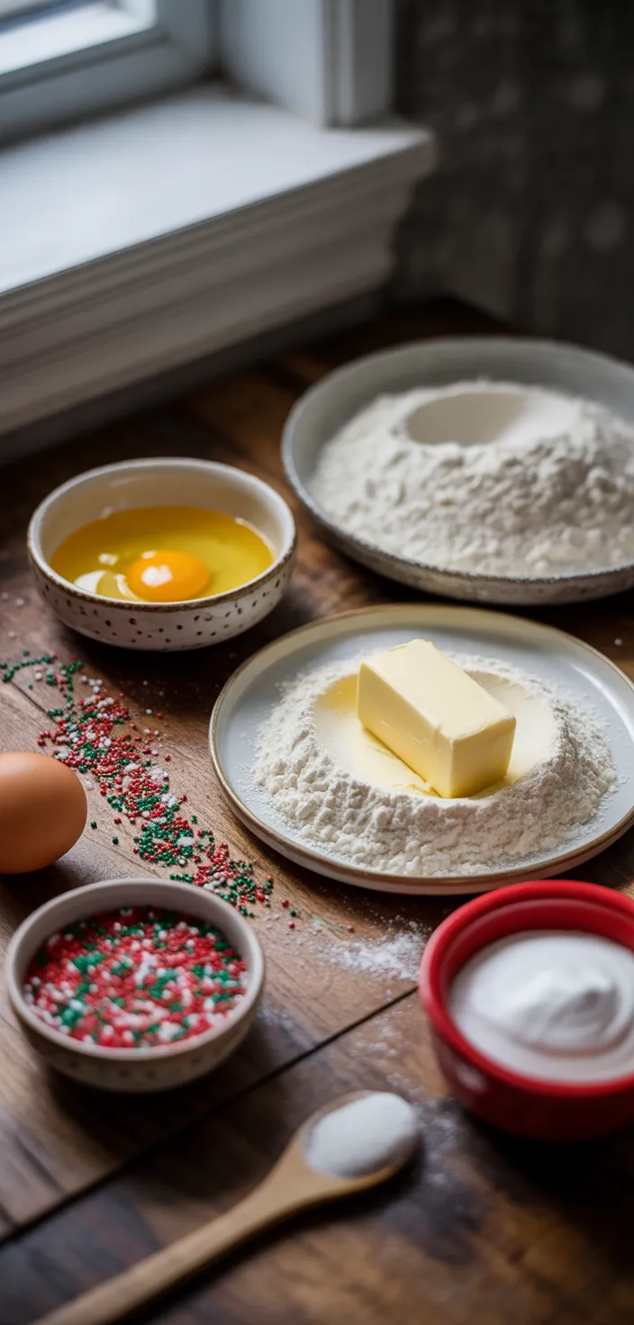 Ingredients photo for Drop Style Christmas Sugar Cookies Recipe