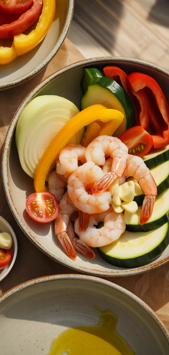 Ingredients photo for Easy Shrimp And Vegetables Skillet Recipe