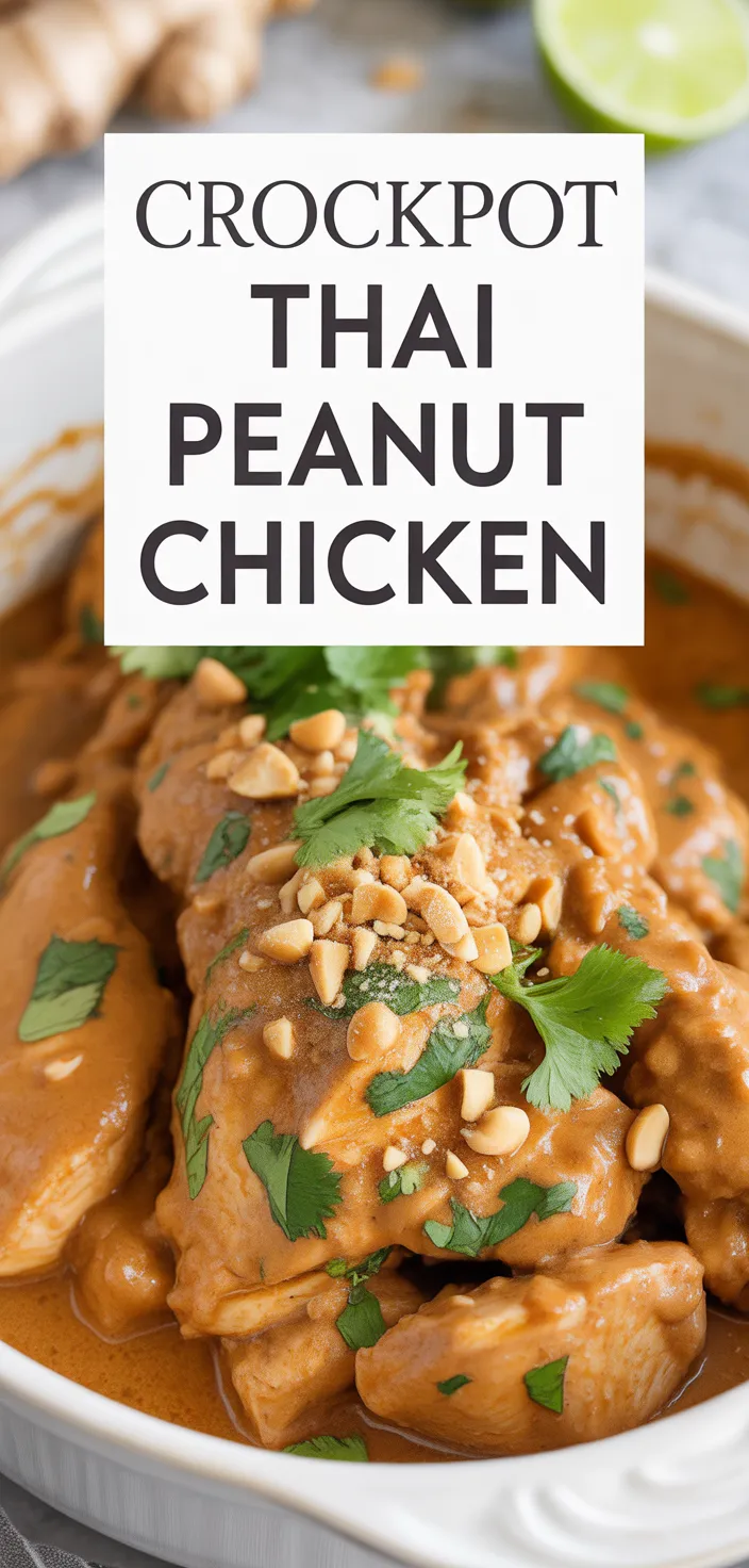 A photo of Crockpot Thai Peanut Chicken Recipe