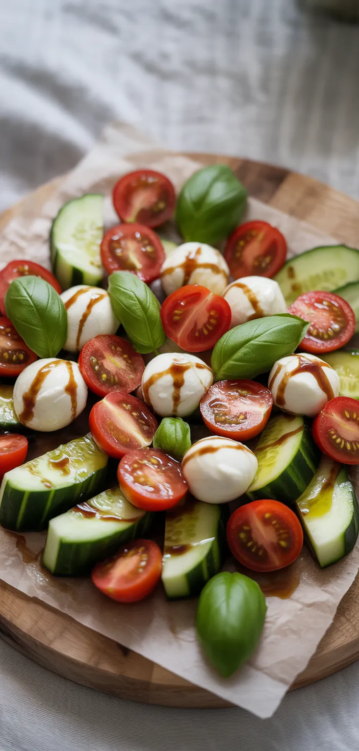Ingredients photo for Cucumber Caprese Salad (or Pasta Salad!) Recipe