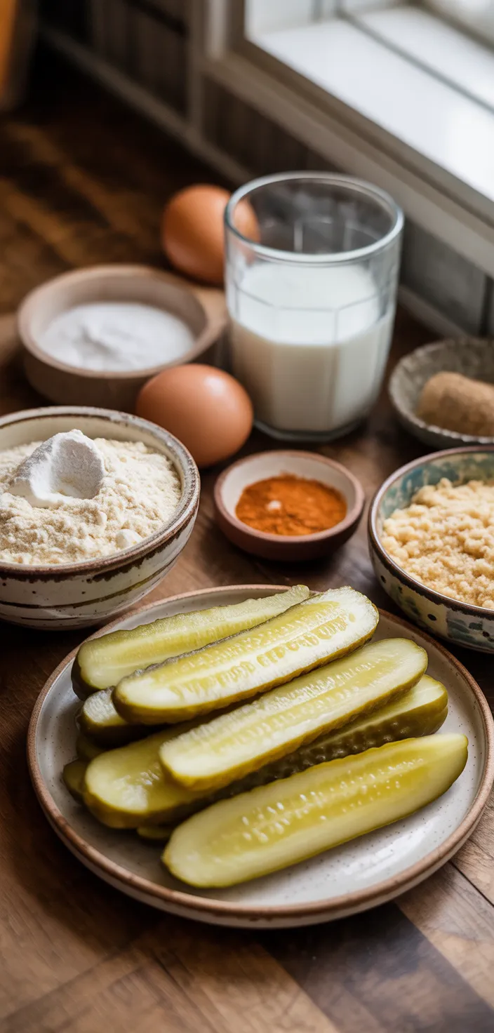 Ingredients photo for Easy Air Fryer Fried Pickles Recipe