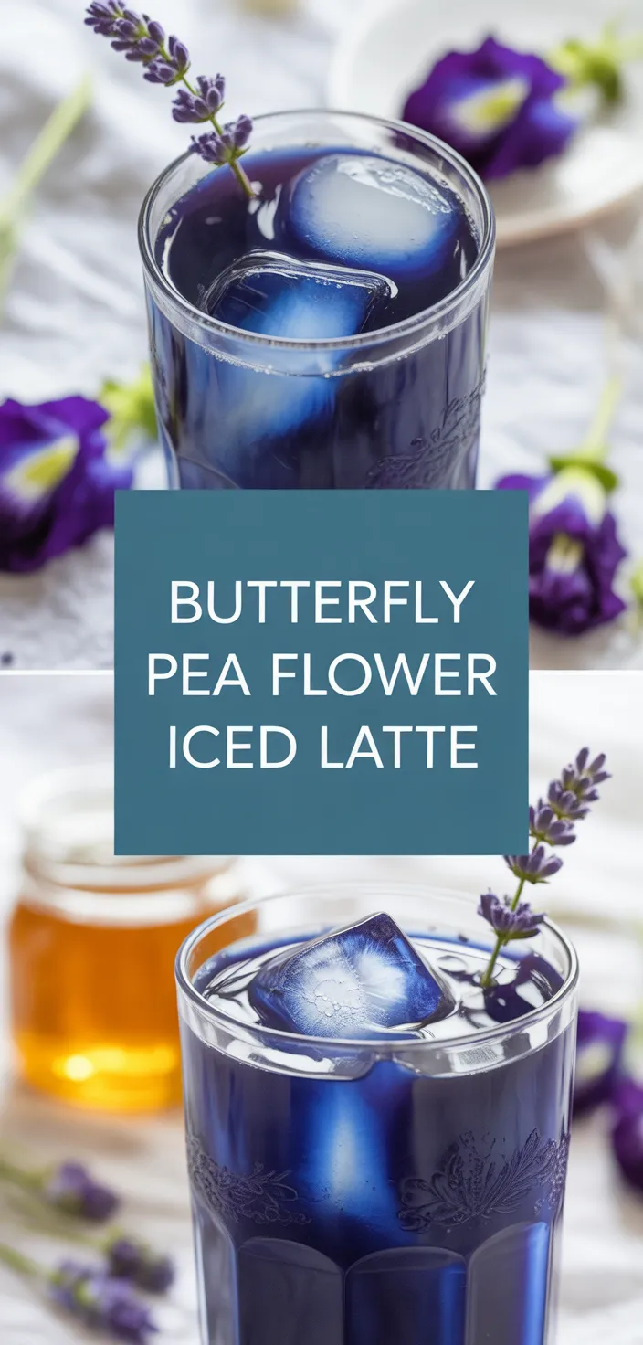 A photo of Butterfly Pea Flower Iced Latte Recipe