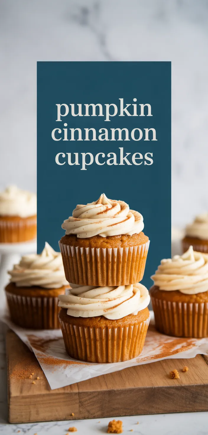 A photo of Pumpkin Cupcakes With Cinnamon Cream Cheese Frosting Recipe