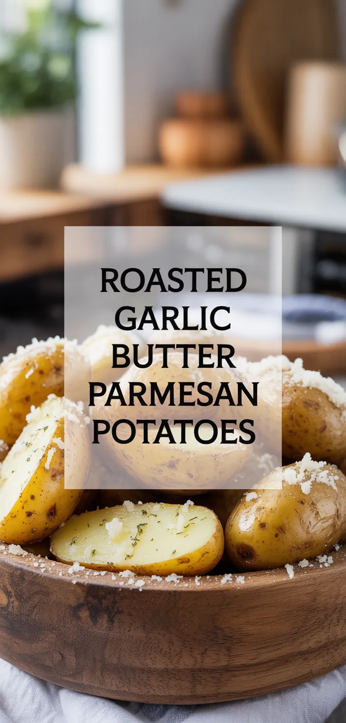 A photo of Roasted Garlic Butter Parmesan Potatoes Recipe