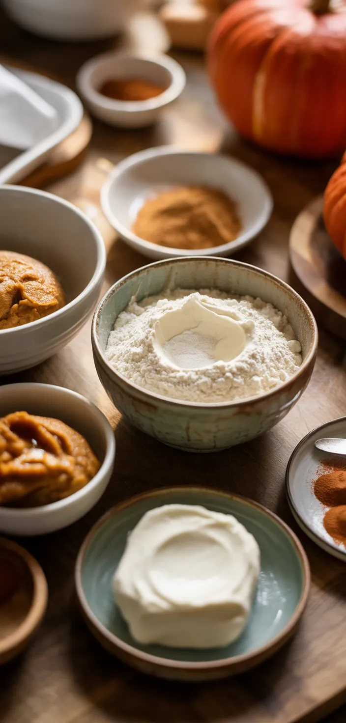 Ingredients photo for Pumpkin Cupcakes With Cinnamon Cream Cheese Frosting Recipe