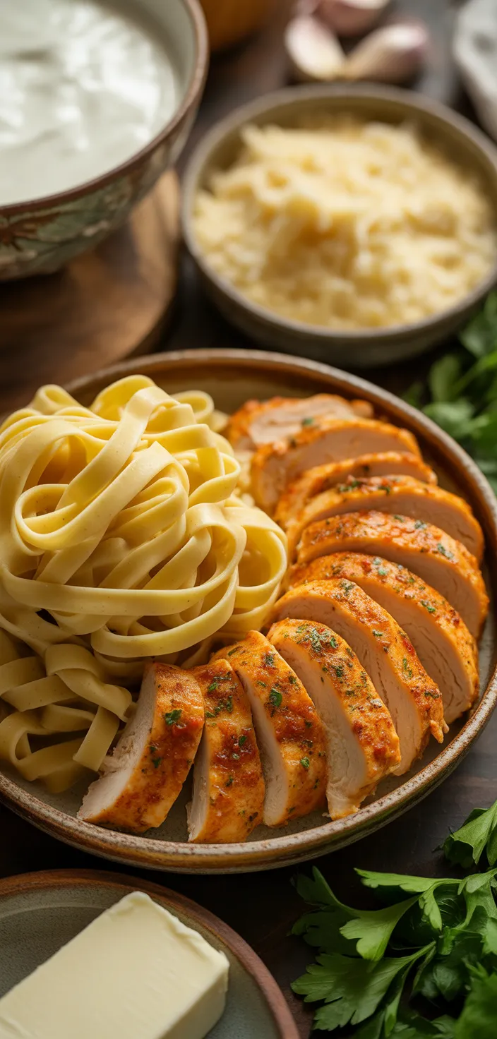 Ingredients photo for Cajun Chicken Alfredo Recipe