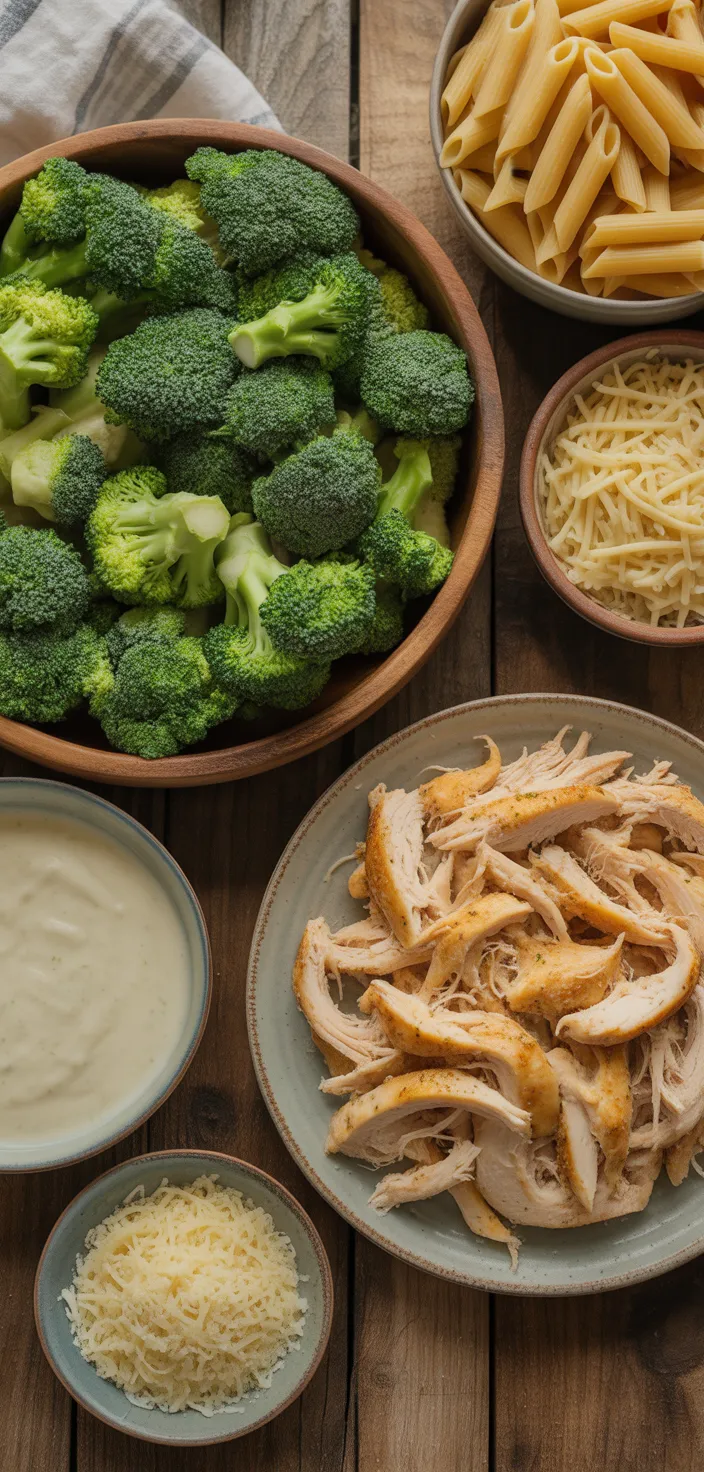 Ingredients photo for Chicken Broccoli Alfredo Bake Recipe