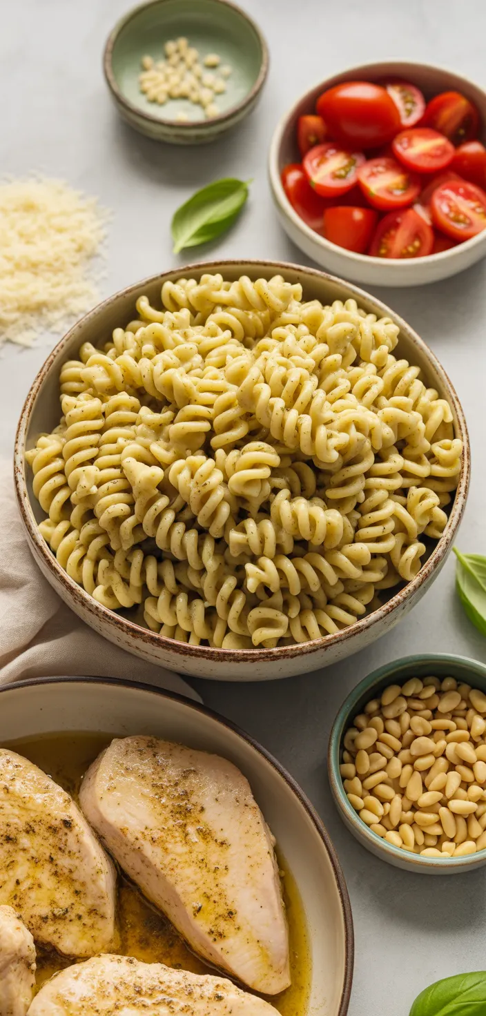 Ingredients photo for Chicken Pesto Pasta Recipe
