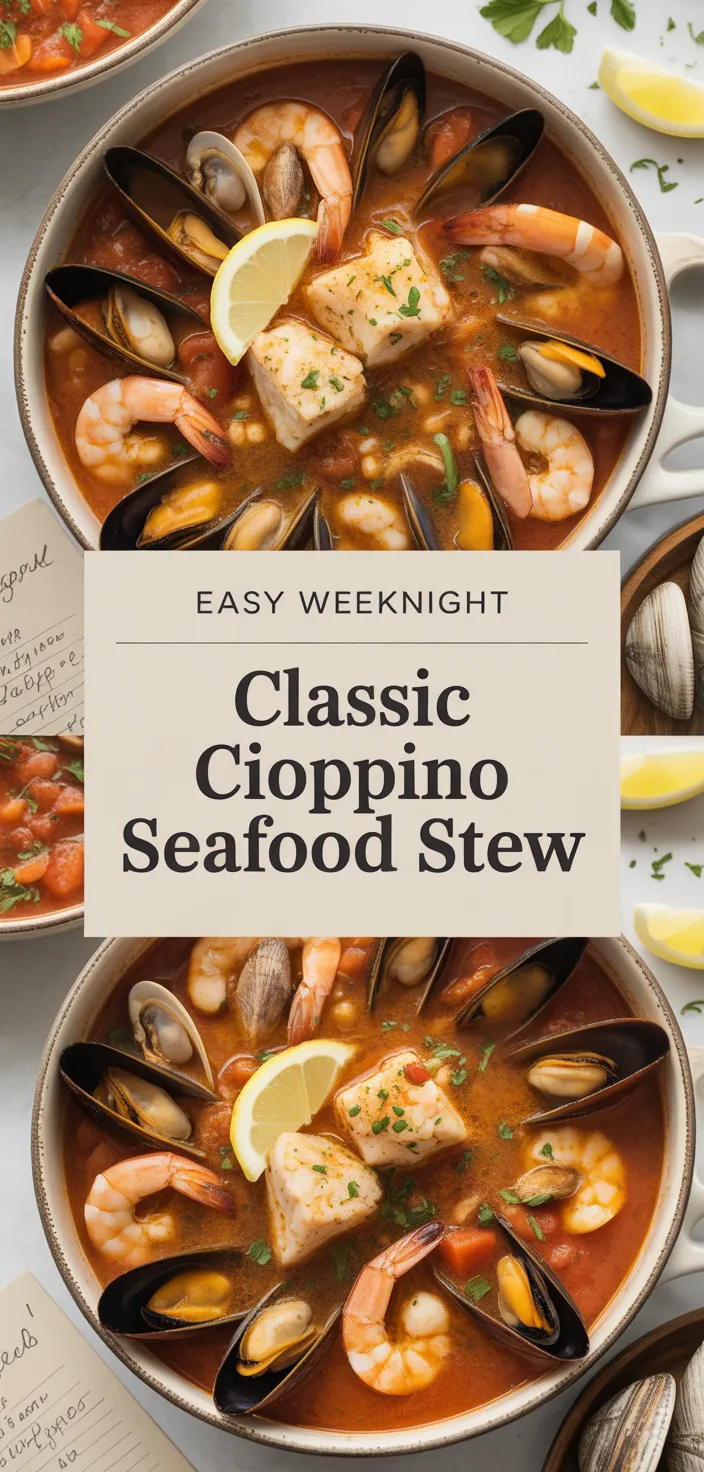 A photo of Classic Cioppino Seafood Stew Recipe