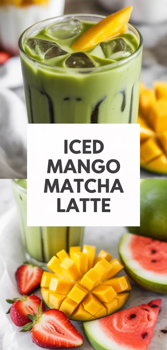 A photo of Iced Mango Matcha Latte Recipe