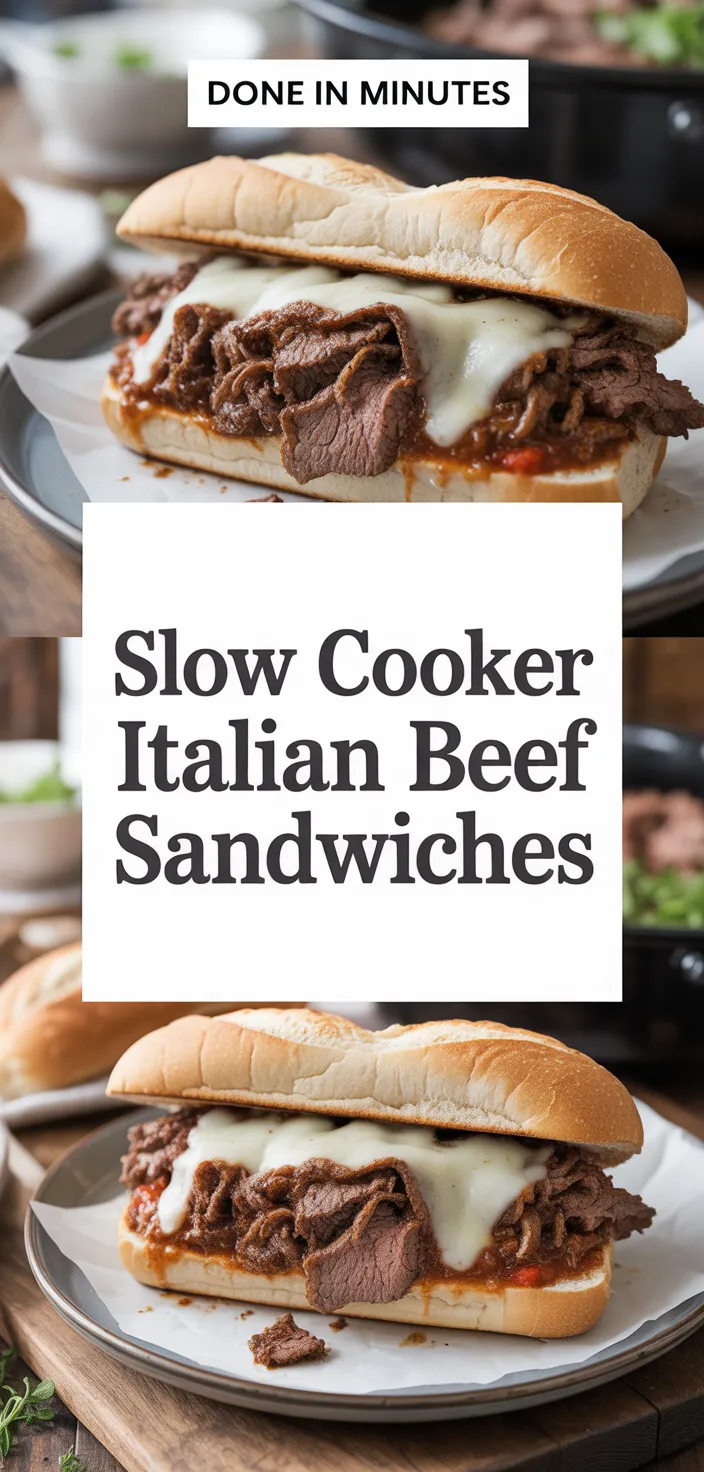 A photo of SLOW COOKER ITALIAN BEEF SANDWICHES Recipe