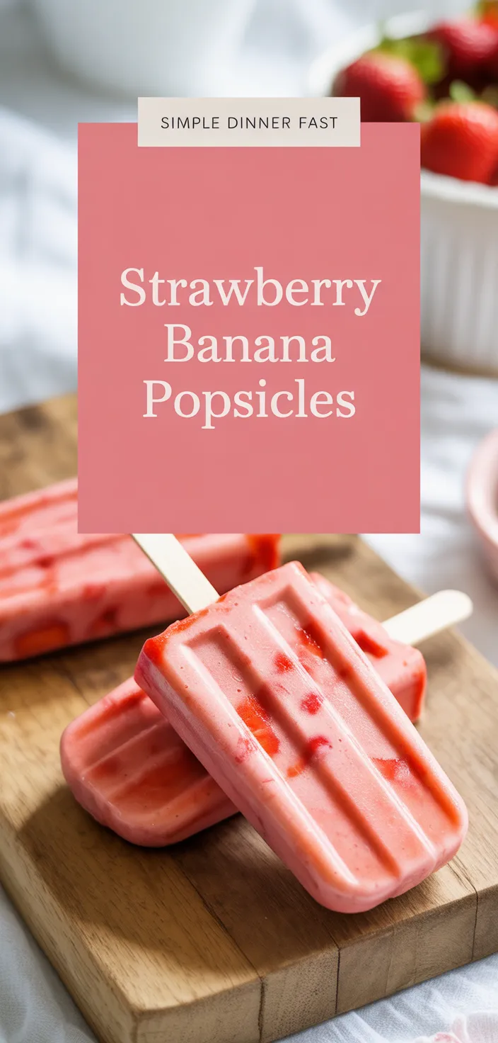 A photo of Strawberry Banana Popsicles Recipe