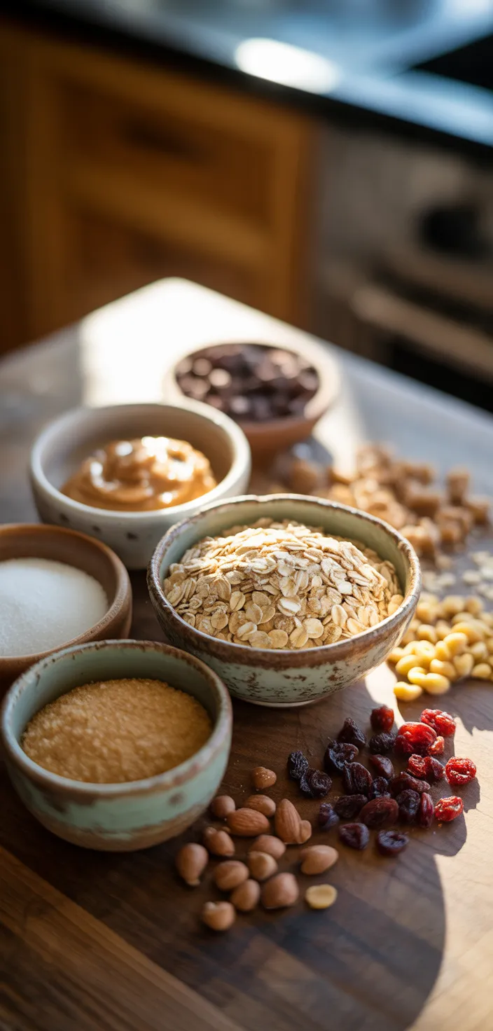 Ingredients photo for Homemade No Bake Granola Bars Recipe