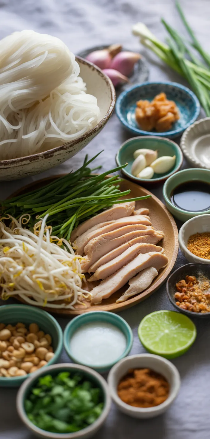 Ingredients photo for Homemade Pad Thai (Chicken) Recipe