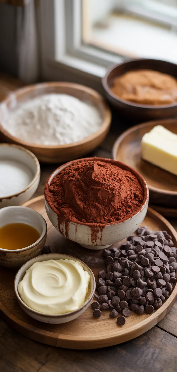 Ingredients photo for Red Velvet Cinnamon Rolls With Cream Cheese Frosting Recipe