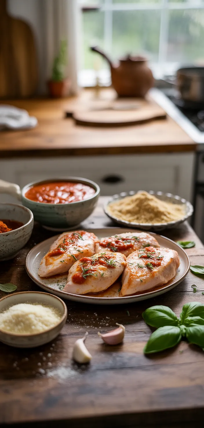 Ingredients photo for This Throw Together Crockpot Chicken Parmesan Is Amazing! Recipe