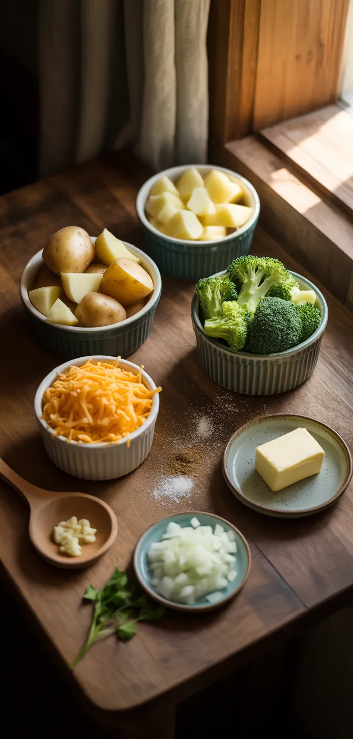 Ingredients photo for Broccoli Cheese And Potato Soup Recipe