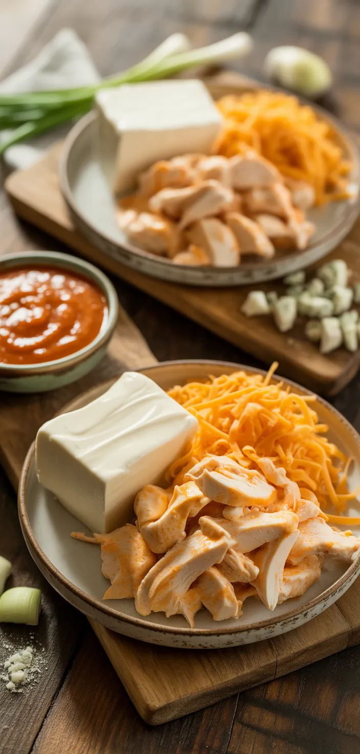 Ingredients photo for Buffalo Chicken Dip In A Crock Pot Recipe