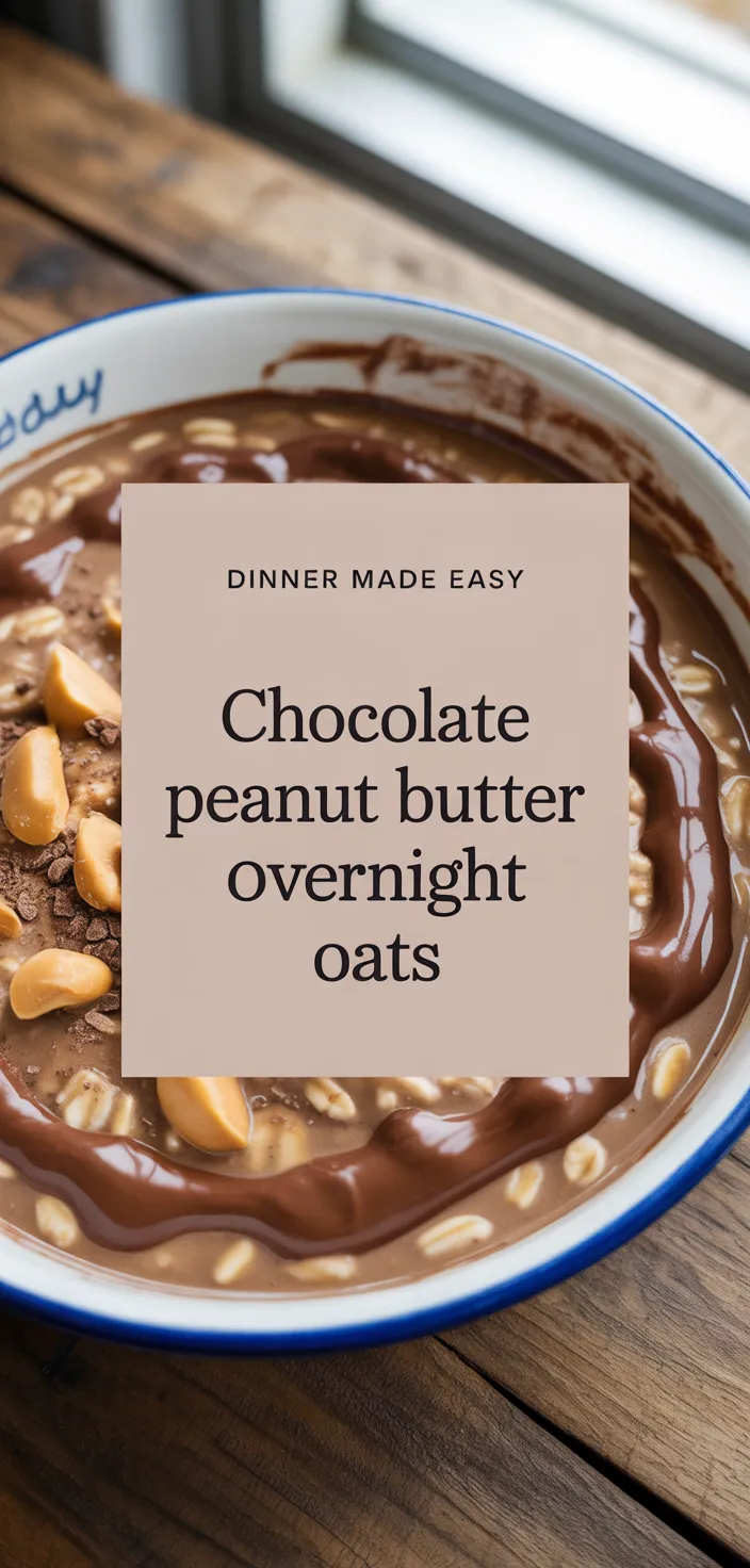 A photo of Chocolate Peanut Butter Overnight Oats Recipe