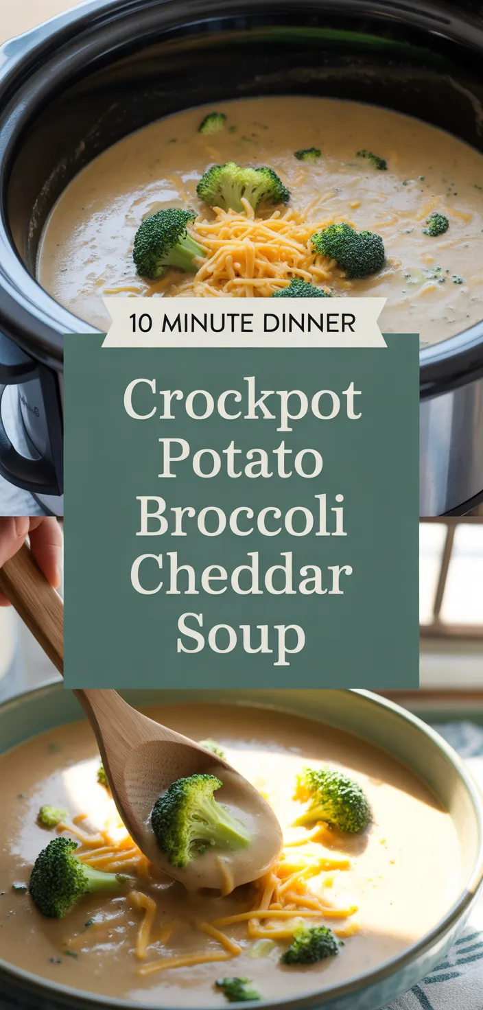 A photo of Crockpot Potato Broccoli Cheddar Soup Recipe