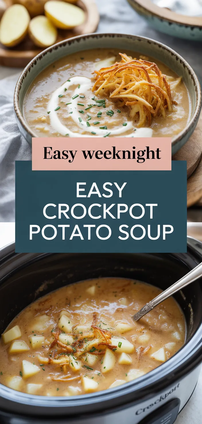 A photo of Easy Crockpot Potato Soup Recipe