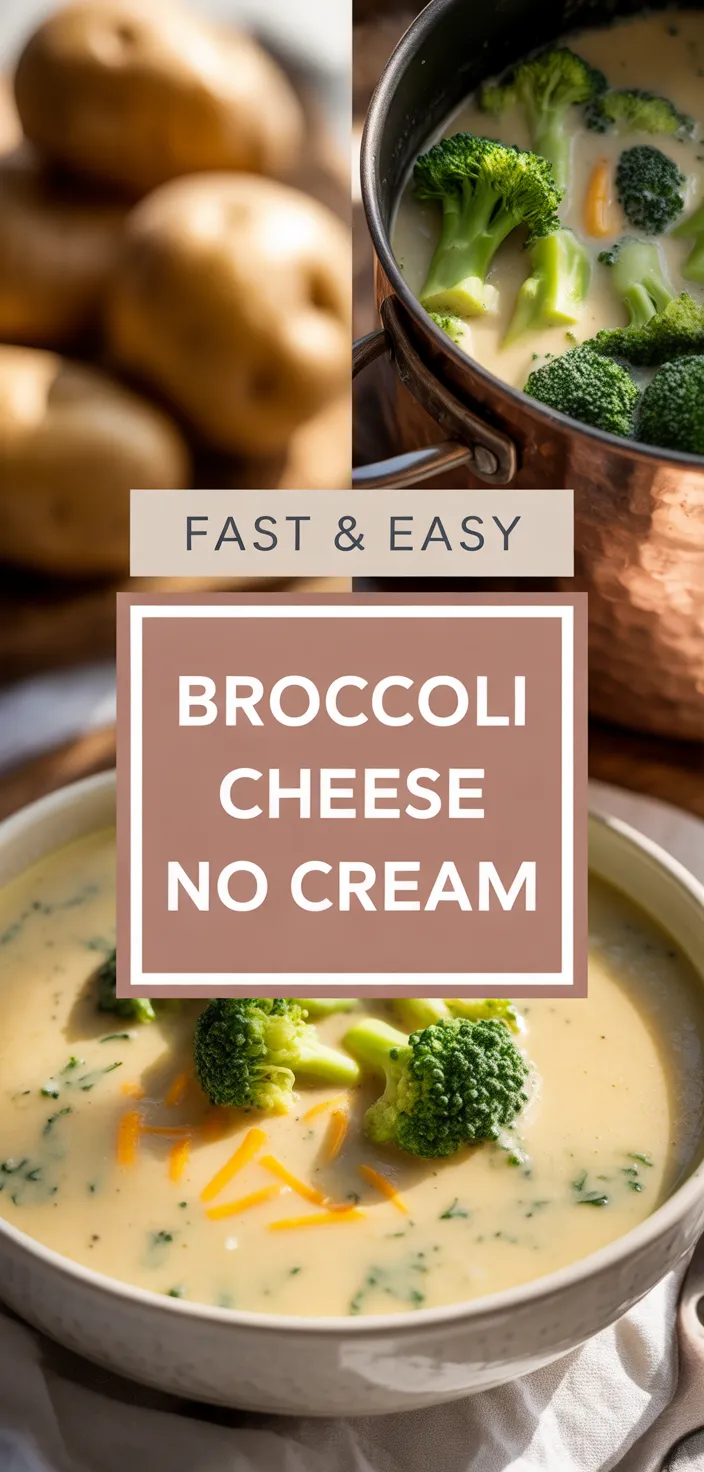 A photo of NO CREAM! BROCCOLI CHEESE AND POTATO SOUP Recipe