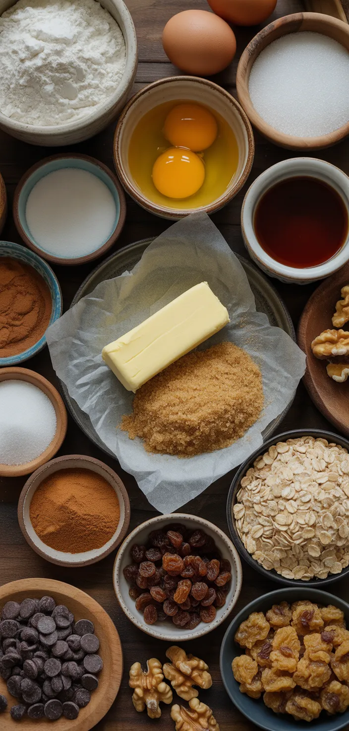 Ingredients photo for Chewy & Soft Oatmeal Cookies Recipe