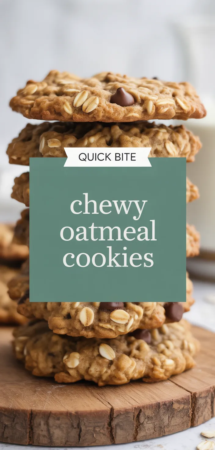 A photo of Chewy & Soft Oatmeal Cookies Recipe