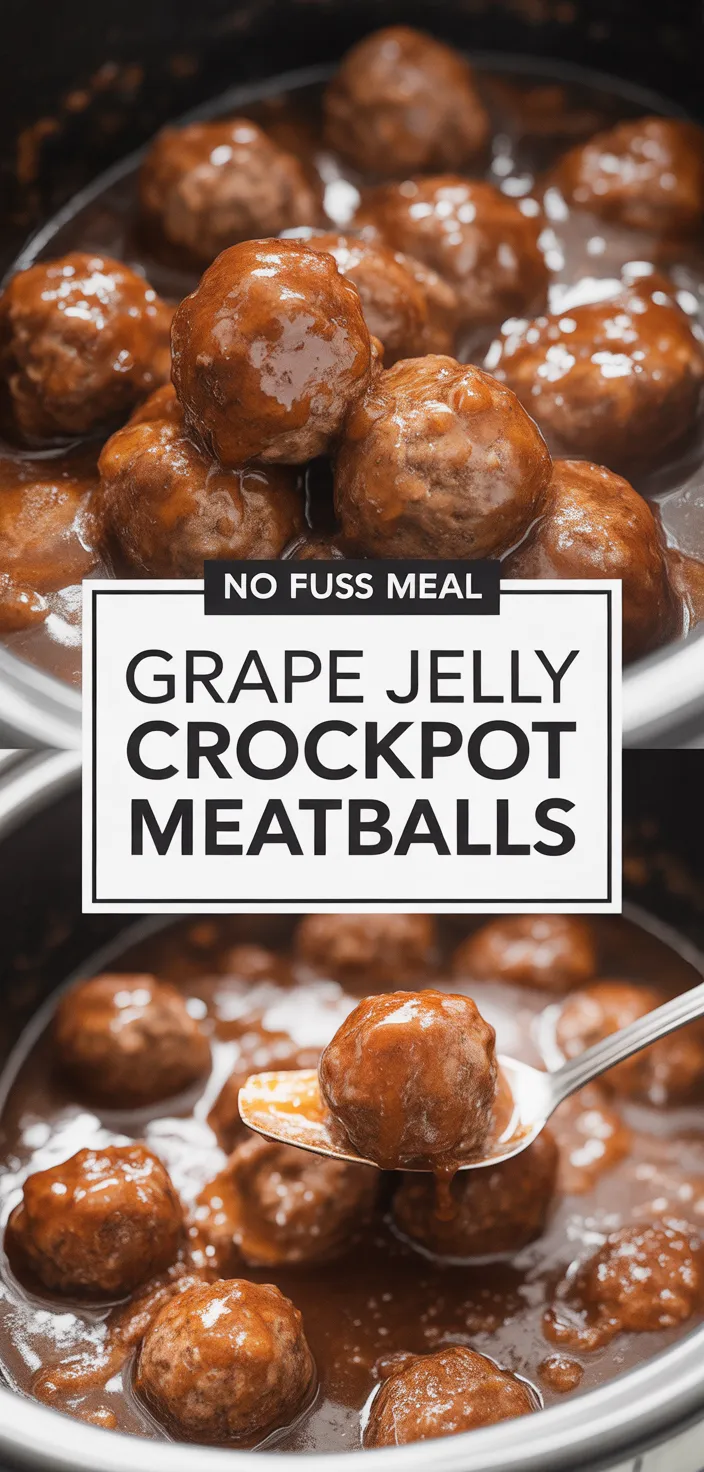 A photo of Grape Jelly Crockpot Meatballs Recipe