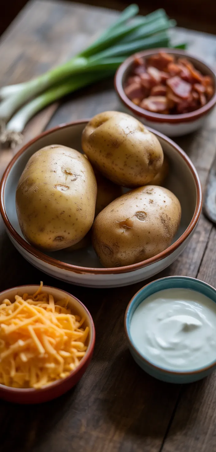 Ingredients photo for Twice Baked Potatoes Recipe {VIDEO}