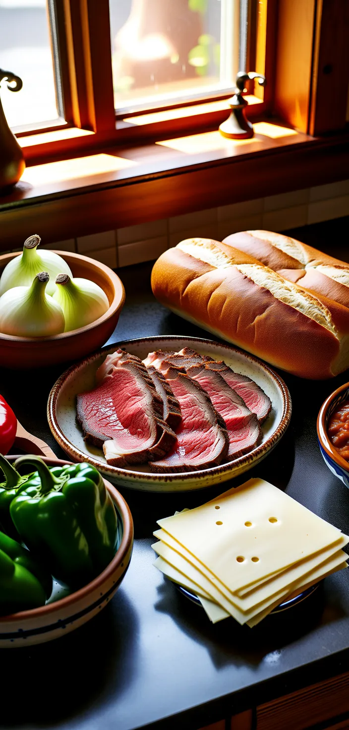 Ingredients photo for Easy Philly Cheese Steak Recipe