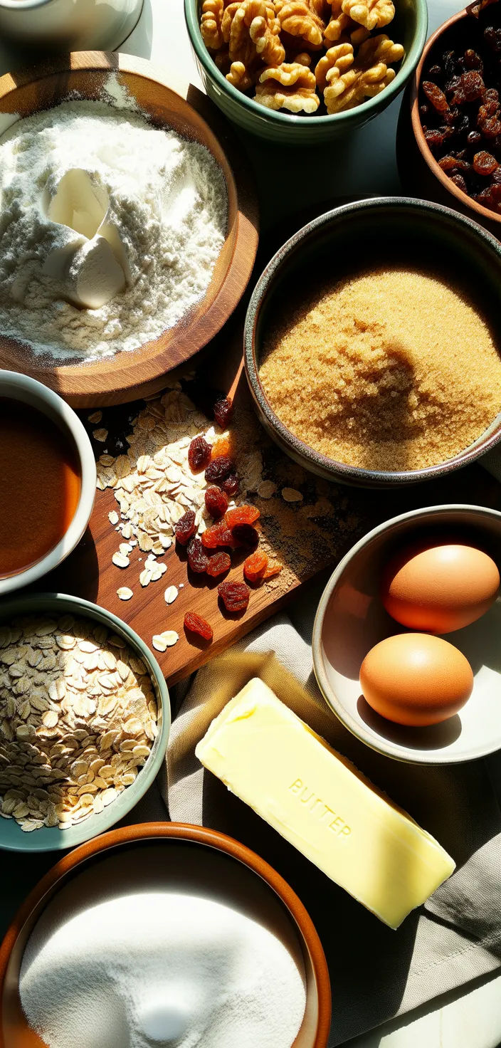 Ingredients photo for Soft Oatmeal Raisin Cookies Recipe