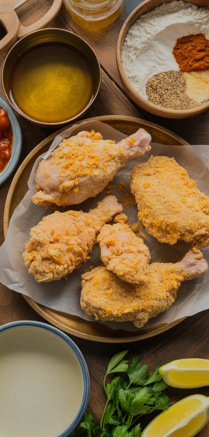 Ingredients photo for Baked Crunchy Hot Honey Chicken Recipe